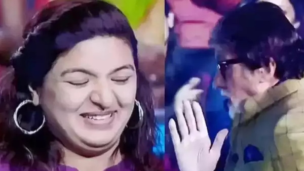 एक कंटेस्‍टेंट ने बिग बी के संग अपनी हाइट नापी और ...