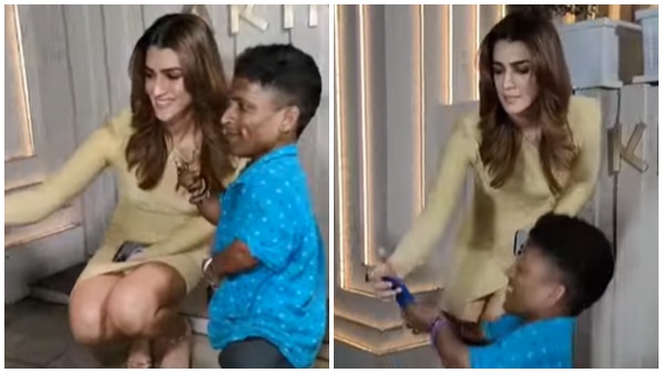 फैन ने कृति सेनन से की सेल्फी की डिमांड फैन ने कृति सेनन से की सेल्फी की डिमांड