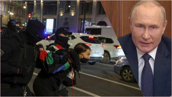 पुतिन के विरोध में देश भर में हो रहे प्रदर्शन