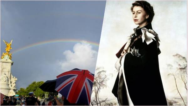 आसमान में दिखा इंद्रधनुष