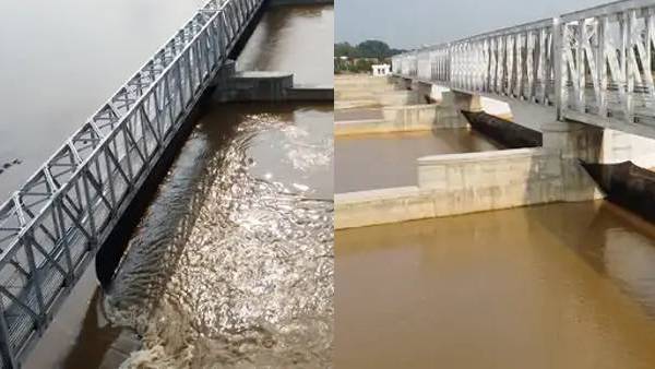 नदी के अंदर 1031 मीटर तक रबर शीट पाइल