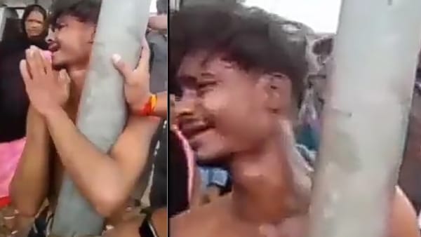 चार युवक चंदा मांगने गए थे