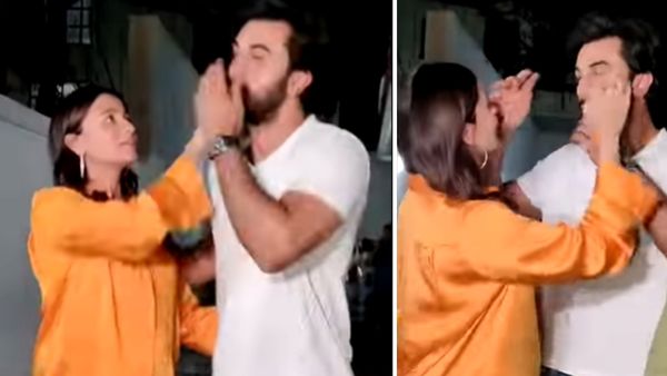 आलिया ने रणबीर के सिर पर फेरा हाथ