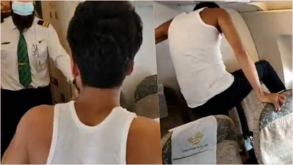 क्रू मेंबर्स से बहस करने लगा यात्री क्रू मेंबर्स से बहस करने लगा यात्री