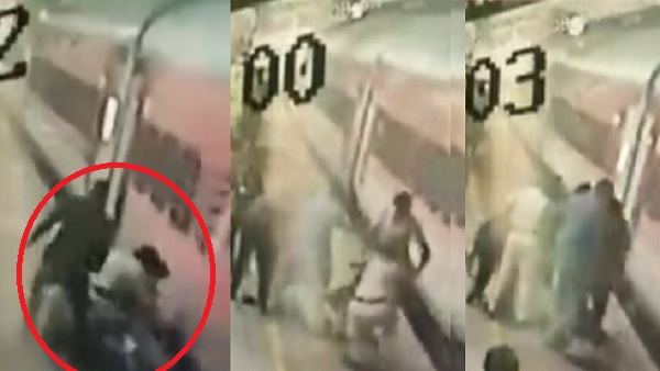 ट्रेन की चपेट में आ गया शख्स