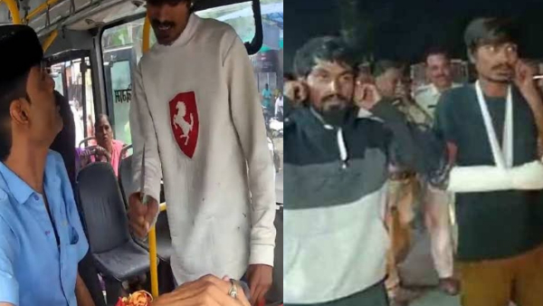 इंदौर की सिटी बस में ड्राइवर और कंडक्टर को दिखाया था चाकू