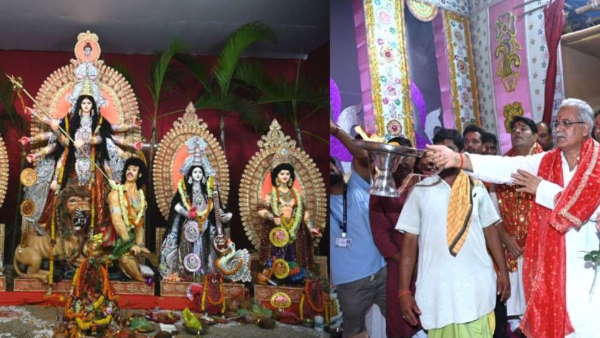 दुर्गा पंडालों में पहुंचे सीएम भूपेश बघेल दुर्गा पंडालों में पहुंचे सीएम भूपेश बघेल