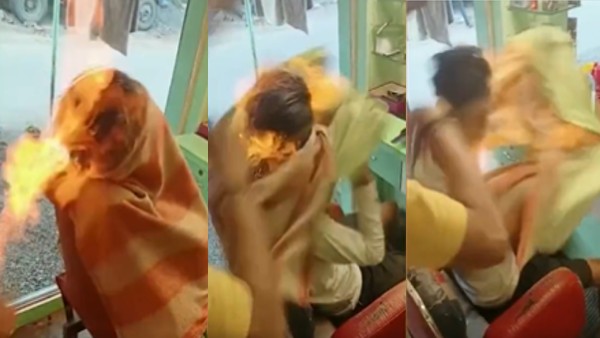 बालों के साथ जला गर्दन का निचला हिस्सा