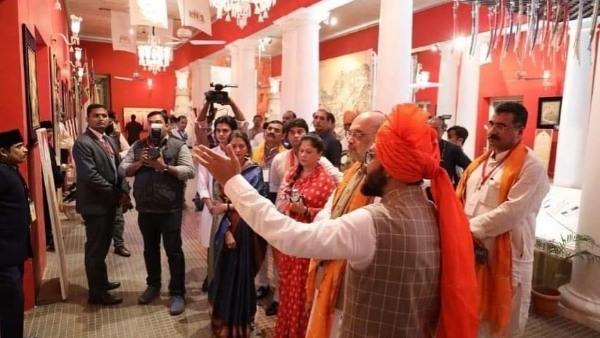 अमित शाह ने देखा सिंधिया महल में स्थित म्यूजियम
