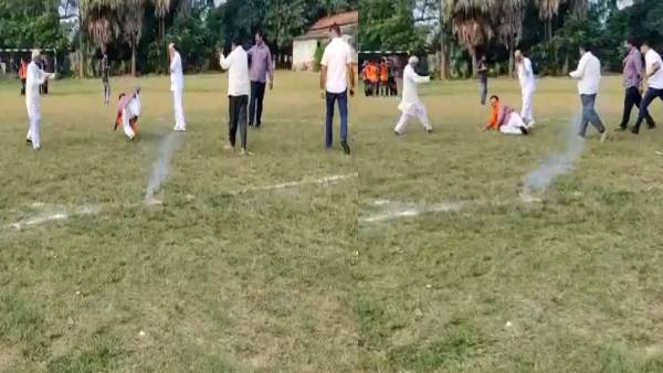 पटाखा जलाकर पीछे दौड़े विनय सिंह