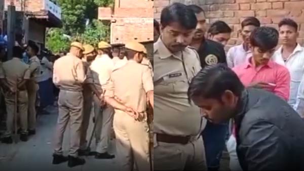 घटनास्थल पर कई थानों की फोर्स 