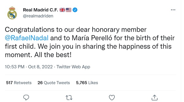Rafael Nadal becomes father of first child Rafael Nadal becomes father of first child