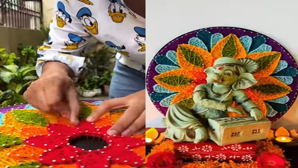 दो दिन में तैयार हुई रंगोली