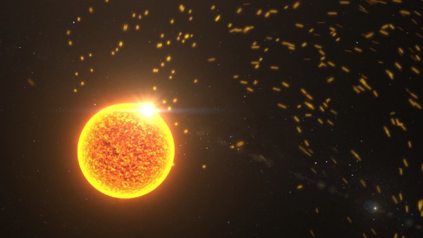 दूसरे को निगल रहा बड़ा तारा