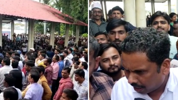  विधायक ओमकार सिंह मरकाम प्रदर्शन हुए शामिल