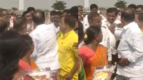 महिला और सरकारी अधिकारी के सामने गाली !