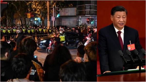 शी जिनपिंग पद छोड़ो, कम्युनिस्ट पार्टी सत्ता छोड़ो जैसे नारे लगे