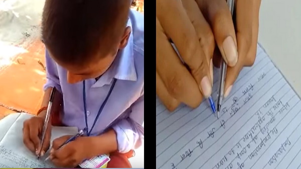 पहले केवल एक हाथ से लिखते थे ये छात्र लेकिन....