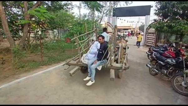 9000 पेज लेने बैलगाड़ी लेकर पहुंचे माखन