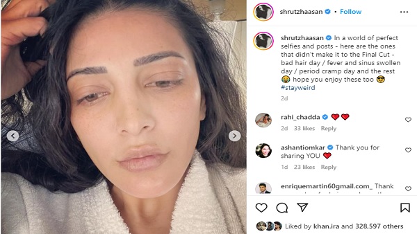 तस्वीरों को शेयर कर श्रुति ने कही ये बात तस्वीरों को शेयर कर श्रुति ने कही ये बात