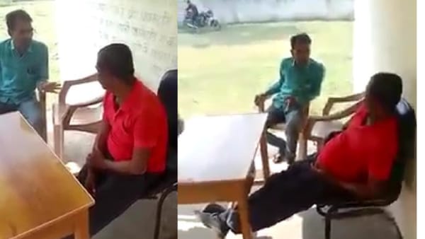 वायरल वीडियो में बद्दी बद्दी दे रहा गालियां 