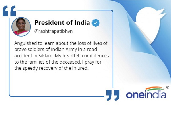 Sikkim Army Truck accident Condolences reactions rajnath singh narendra modi