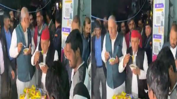akhilesh yadav maggi eating at kanpur bairaj viral video lucknow irfan solanki meeting jail 