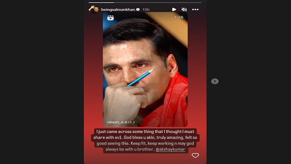सलमान खान ने शेयर किया अक्षय का वीडियो