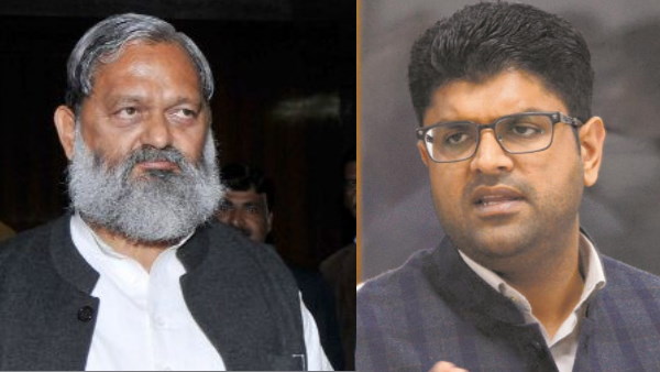 Haryana Dy CM Dushyant Singh Chautala Minister Anil Vij convoy met accident Haryana Dy CM Dushyant Singh Chautala Minister Anil Vij convoy met accident