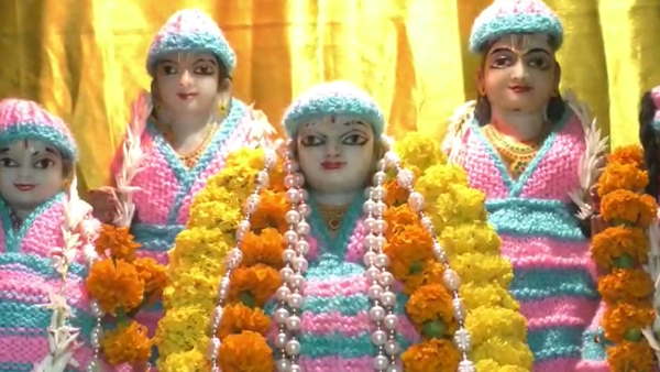 Varanasi God also felt cold Warm clothes worn in temples pictures went viral on social media Varanasi God also felt cold Warm clothes worn in temples pictures went viral on social media