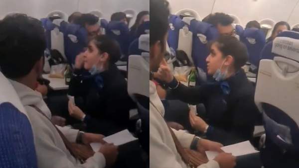 पैसेंजर ने एयर होस्टेस को 