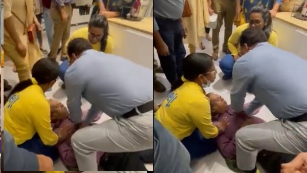 हार्ट अटैक पड़ने के कारण जमीन पर गिर जाता है 