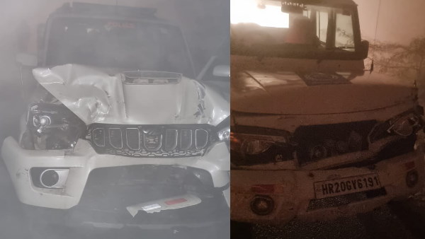 Haryana Dy CM Dushyant Singh Chautala Minister Anil Vij convoy met accident Haryana Dy CM Dushyant Singh Chautala Minister Anil Vij convoy met accident