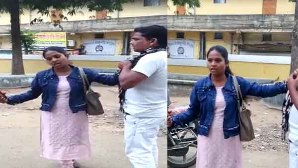 पत्नी ने पति का कॉलर पकड़कर कहा 