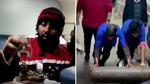 चिरायु अस्पताल पहुंचकर की सिलेंडर की व्यवस्था