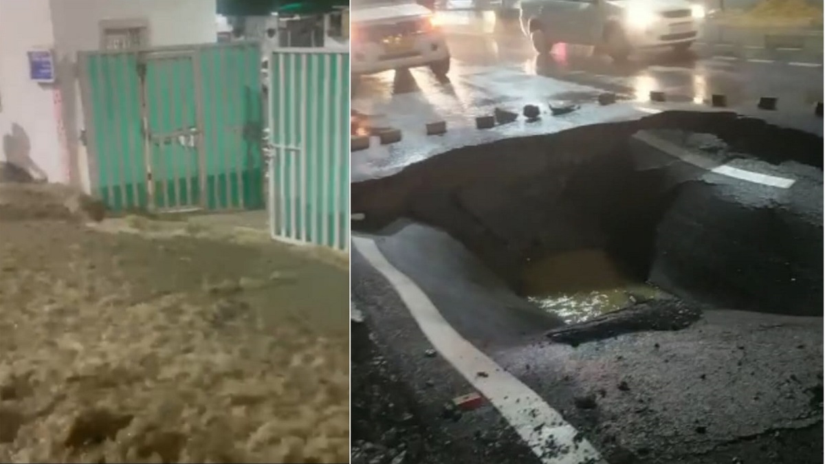 सीएम ने जिस रोड का लोकार्पण किया, दो महीने बाद धंस गई सीएम ने जिस रोड का लोकार्पण किया, दो महीने बाद धंस गई