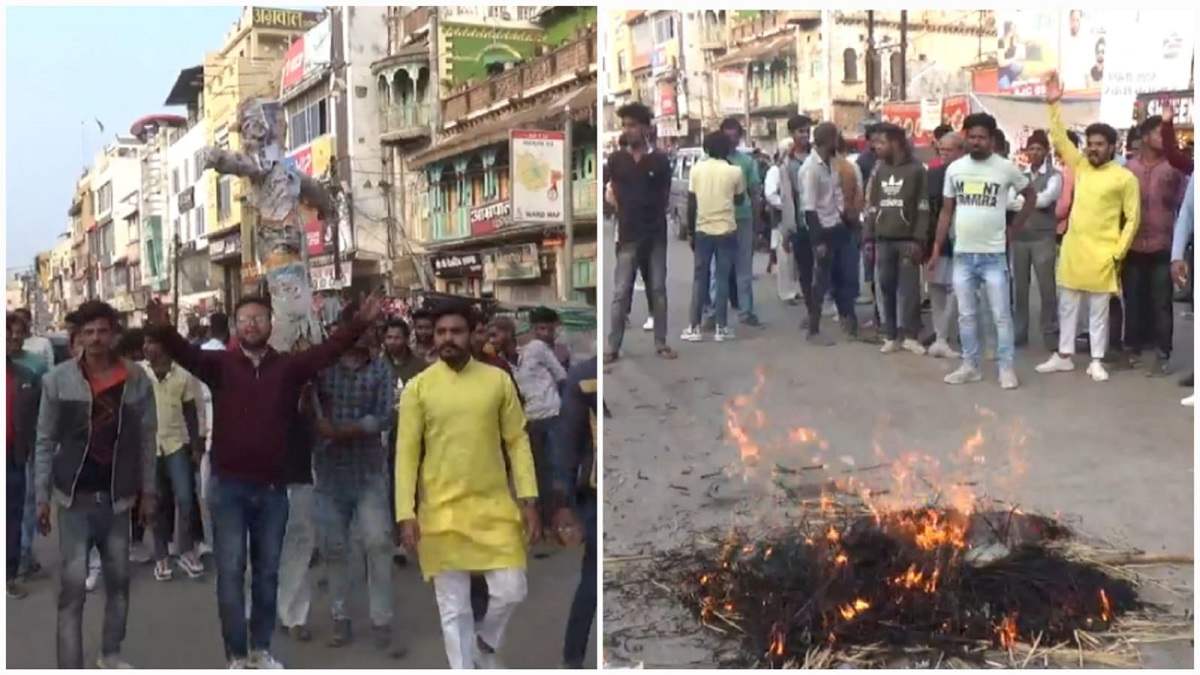 कमलनाथ खेमे के नवनियुक्त जिलाध्यक्ष का विरोध, पुतला जलाया कमलनाथ खेमे के नवनियुक्त जिलाध्यक्ष का विरोध, पुतला जलाया