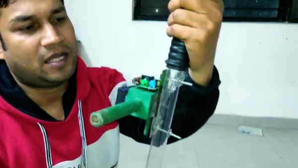 MIET Engineering Innovator invented hightech baton will track location fire rubber bullets meerut