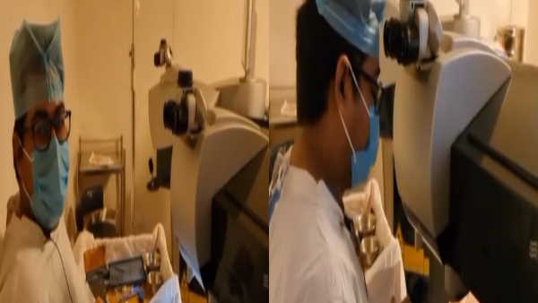 Varanasi Two year old girl put feviquik in her eye had to undergo an operation the pupil was stuck