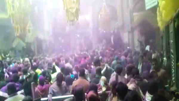 from Basant Panchami beginning of Holi in Lord Banke Bihari Temple Vrindavan Mathura