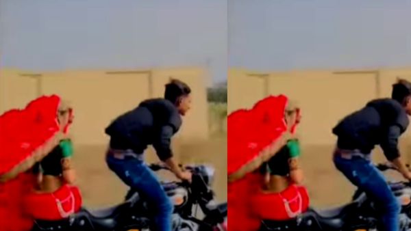खतरनाक स्टंट कर रहा शख्स