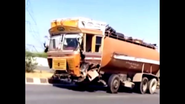 स्पीड में चला रहा ट्रक