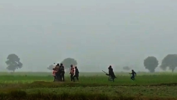 हमला करने के बाद खेत में भाग गया