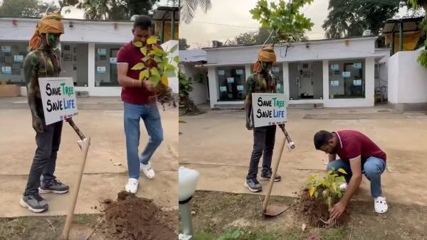'पेड़ बचाओ, जिंदगी बचाओ' का दे रहे संदेश 'पेड़ बचाओ, जिंदगी बचाओ' का दे रहे संदेश