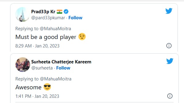 यूजर ने महुआ को अच्छा खिलाड़ी बताया