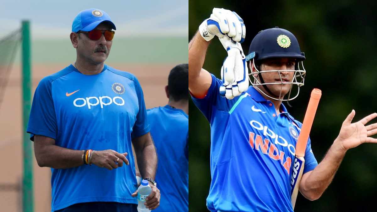 MS Dhoni and Ravi Shastri MS Dhoni and Ravi Shastri