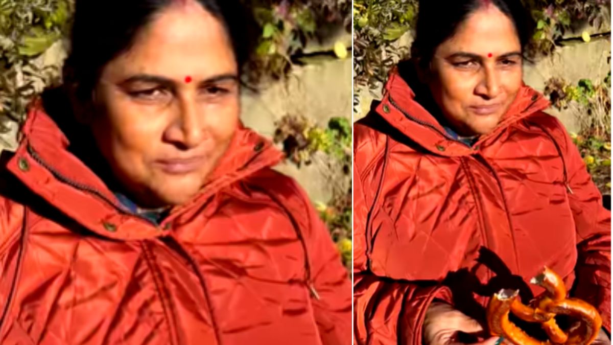 महिला ने ट्राइ किया प्रेट्जेल
