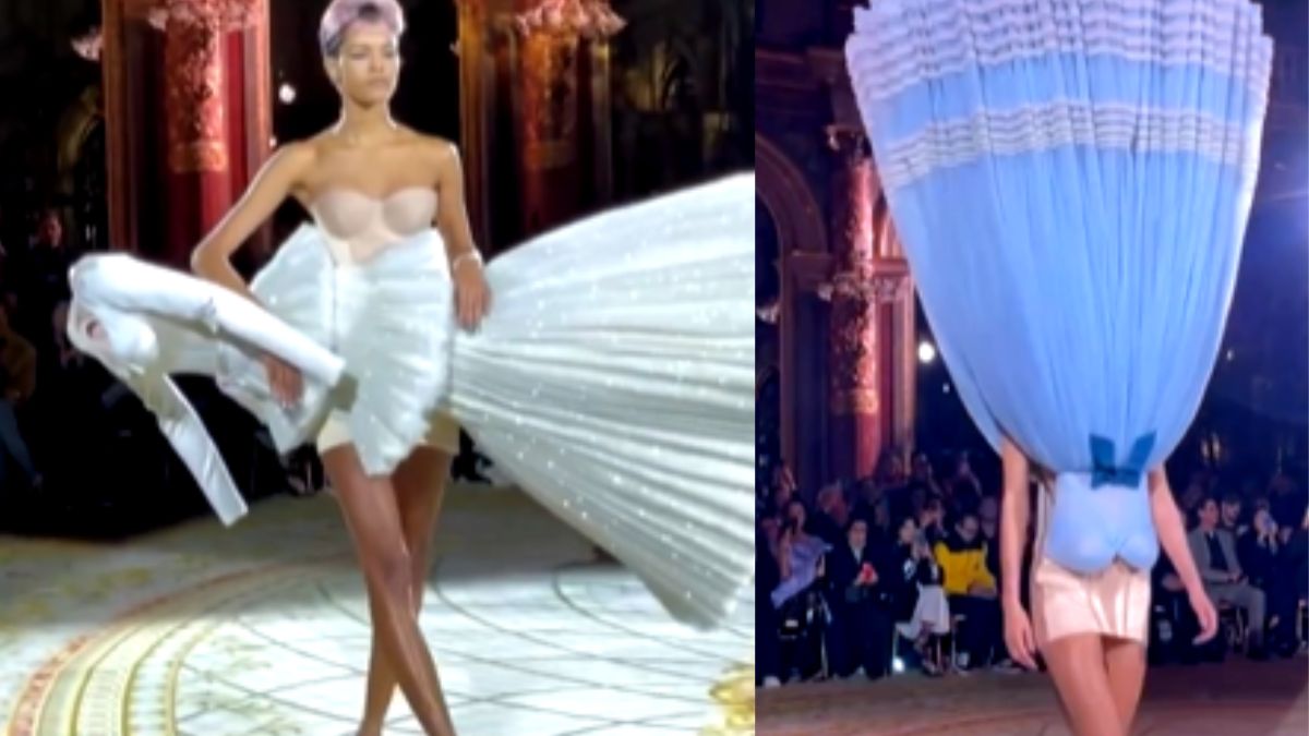 मॉडल की अजब गजब ड्रेस