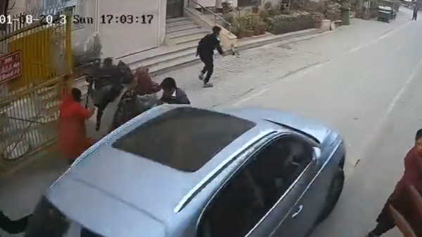 Up News ghaziabaad vasundhara inlaws dispute Audi car rammed on people captured in CCTV footage 