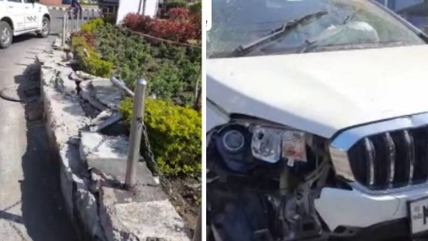 कार की अत्यधिक स्पीड और नाले के स्लैब की वजह से हुआ हादसा कार की अत्यधिक स्पीड और नाले के स्लैब की वजह से हुआ हादसा